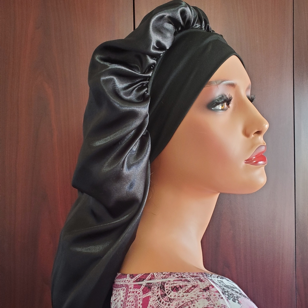 Bundle of 2 Long Satin Braid Bonnets